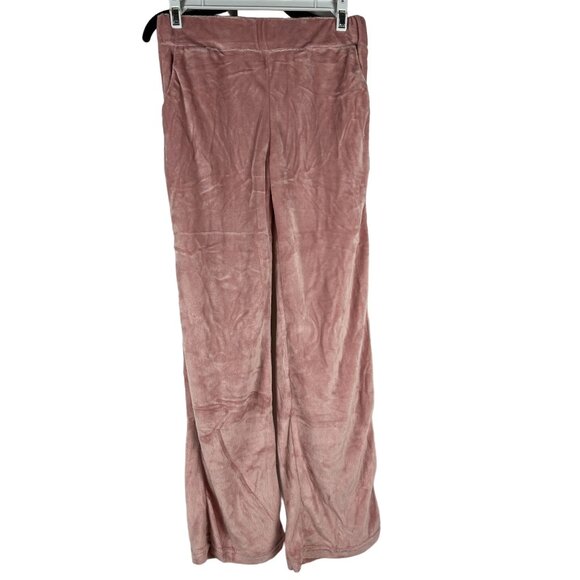 Womens Velvet-Like Cowl Neck Top & Pants Pajama Set Small Pink - Picture 4 of 9